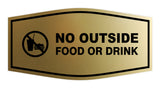 Fancy No Outside Food or Drink Sign