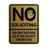 Portrait Round No Soliciting Do Not Bother Us If We Do Not Know You Wall or Door Sign