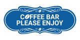 Designer Coffee Bar Please Enjoy Wall or Door Sign
