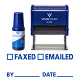 Faxed Emailed By Date Self Inking Rubber Stamp Combo with Refill