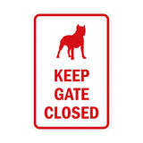 Portrait Round Keep Gate Closed Dog Sign