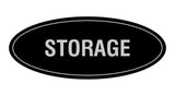 Black / Silver Oval STORAGE Sign