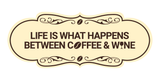 Designer Life is What Happens Between Coffee & Wine Wall or Door Sign