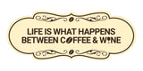 Designer Life is What Happens Between Coffee & Wine Wall or Door Sign