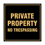 Square Private Property Sign with Adhesive Tape, Mounts On Any Surface, Weather Resistant