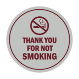 Signs ByLITA Circle Thank you for not smoking Sign with Adhesive Tape, Mounts On Any Surface, Weather Resistant, Indoor/Outdoor Use