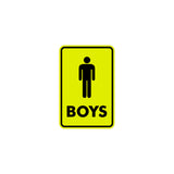 Signs ByLITA Portrait Round Boys (male bathroom icon) Sign with Adhesive Tape, Mounts On Any Surface, Weather Resistant, Indoor/Outdoor Use