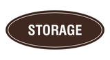 Dark Brown Oval STORAGE Sign