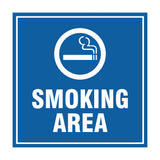 Square Smoking Area Sign with Adhesive Tape, Mounts On Any Surface, Weather Resistant