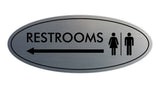 Signs ByLITA Oval Restrooms Left Arrow Sign