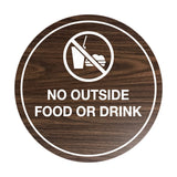 Signs ByLITA Circle No Outside Food Or Drink Sign