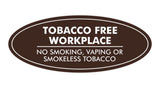 Signs ByLITA Oval Tobacco Free Workplace No Smoking Sign