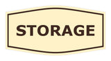 Ivory / Dark Brown Fancy Storage Sign