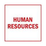 Square Human Resources Sign with Adhesive Tape, Mounts On Any Surface, Weather Resistant