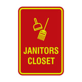 Signs ByLITA Portrait Round Janitors Closet Sign with Adhesive Tape, Mounts On Any Surface, Weather Resistant, Indoor/Outdoor Use