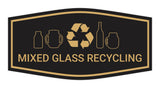 Fancy Mixed Glass Recycling Wall or Door Sign