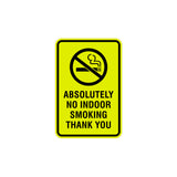 Portrait Round Absolutely No Indoor Smoking Thank You Sign