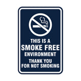 Signs ByLITA Portrait Round This is a Smoke Free Environment Thank you for not smoking Sign