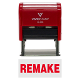 Red REMAKE Self-Inking Office Rubber Stamp