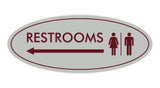 Signs ByLITA Oval Restrooms Left Arrow Sign