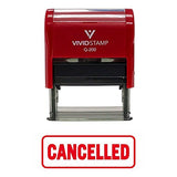 Red Cancelled W/Border Office Self-Inking Office Rubber Stamp