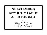 Classic Framed Self-Cleaning Kitchen Clear Up After Yourself Wall or Door Sign