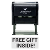Black Free Gift Inside Self-Inking Office Rubber Stamp