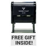 Black Free Gift Inside Self-Inking Office Rubber Stamp