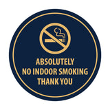 Signs ByLITA Circle Absolutely No Indoor Smoking Thank You Sign