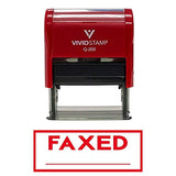 Red Faxed Self-Inking Office Rubber Stamp