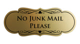 Signs ByLITA Designer No Junk Mail Please Sign
