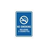 Signs ByLITA Portrait Round No Smoking Including E-Cigarettes Sign with Adhesive Tape, Mounts On Any Surface, Weather Resistant, Indoor/Outdoor Use