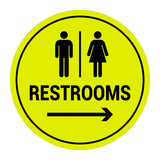 Signs ByLITA Circle Restrooms Right Arrow Sign
