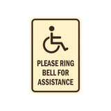 Portrait Round Please Ring Bell For Assistance Sign