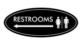 Signs ByLITA Oval Restrooms Left Arrow Sign