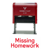 MISSING HOMEWORK Teacher Self Inking Rubber Stamp