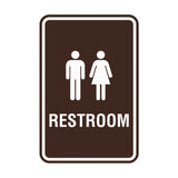 Portrait Round Unisex Restroom Sign with Adhesive Tape, Mounts On Any Surface, Weather Resistant