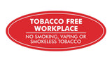 Signs ByLITA Oval Tobacco Free Workplace No Smoking Sign