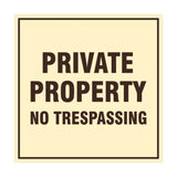 Square Private Property Sign with Adhesive Tape, Mounts On Any Surface, Weather Resistant