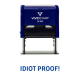 Blue Idiot Proof Novelty Stamp