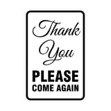 Signs ByLITA Portrait Round thank you please come again Sign