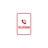 Portrait Round Telephone Sign With Adhesive Tape