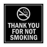 Signs ByLITA Square Thank You For Not Smoking Sign with Adhesive Tape, Mounts On Any Surface, Weather Resistant, Indoor/Outdoor Use