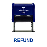 Blue REFUND Self Inking Rubber Stamp