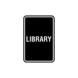 Portrait Round Library Sign with Adhesive Tape, Mounts On Any Surface, Weather Resistant