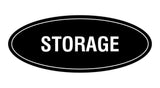 Black Oval STORAGE Sign