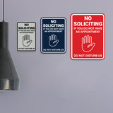 Portrait Round No Soliciting If You Do Not Have An Appointment Do Not Disturb Us Wall or Door Sign