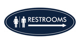 Signs ByLITA Oval Restrooms Right Arrow Sign