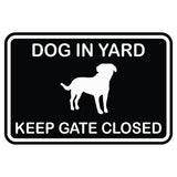 Dog In Yard Keep Gate Closed Wall Door Sign