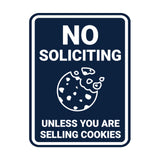 Portrait Round No Soliciting Unless You Are Selling Cookies Wall or Door Sign